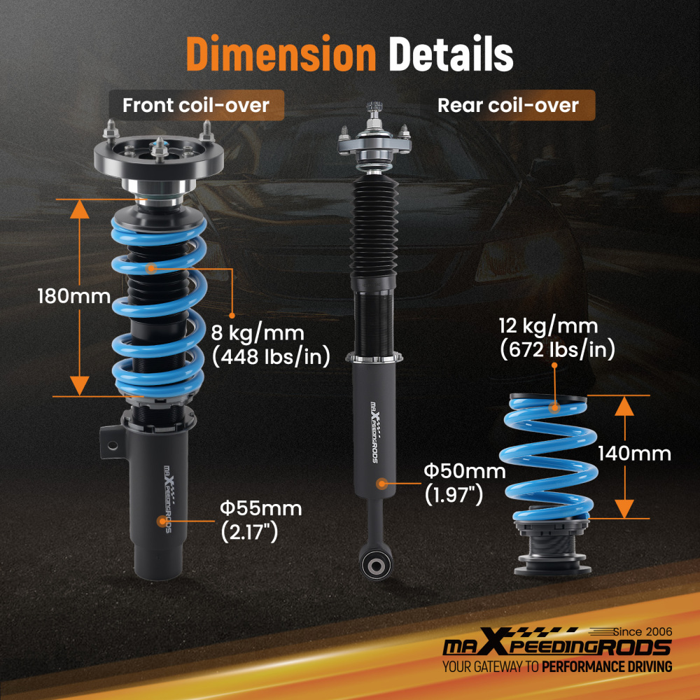 Coilovers+Swaybar drop links compatible for BMW 3 Series E46 M3 2000-2006