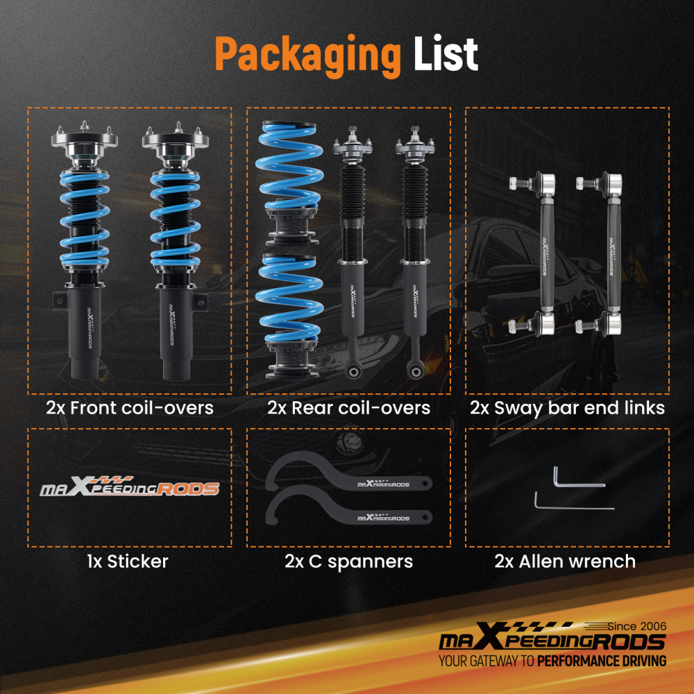 Coilovers+Swaybar drop links compatible for BMW 3 Series E46 M3 2000-2006