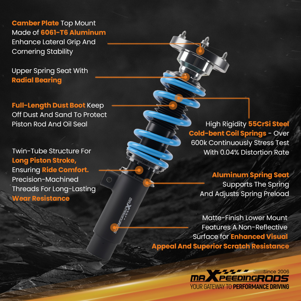 Coilovers+Swaybar drop links compatible for BMW 3 Series E46 M3 2000-2006