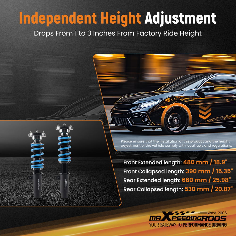 Coilovers+Swaybar drop links compatible for BMW 3 Series E46 M3 2000-2006