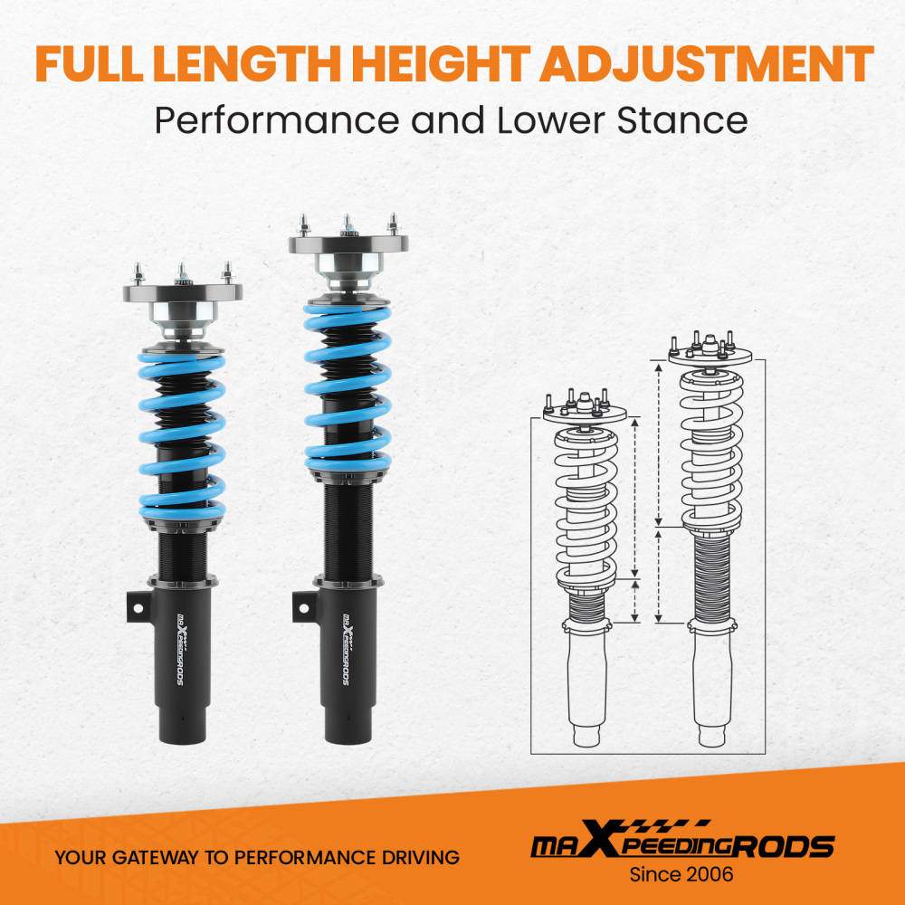 T6 24 Damping Levels Coilover compatible for BMW 3 Series E46Coupe Convertible M3 01-06 Lowering Kit