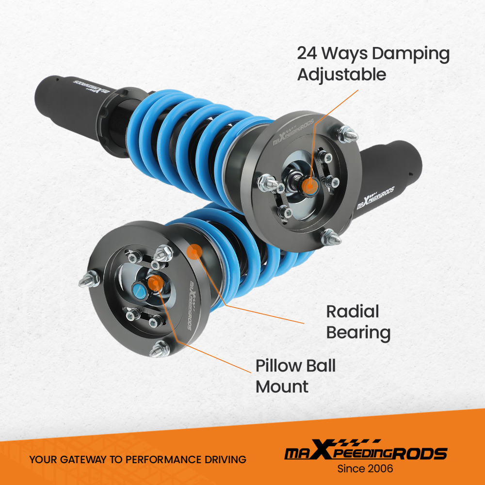 T6 24 Damping Levels Coilover compatible for BMW 3 Series E46Coupe Convertible M3 01-06 Lowering Kit