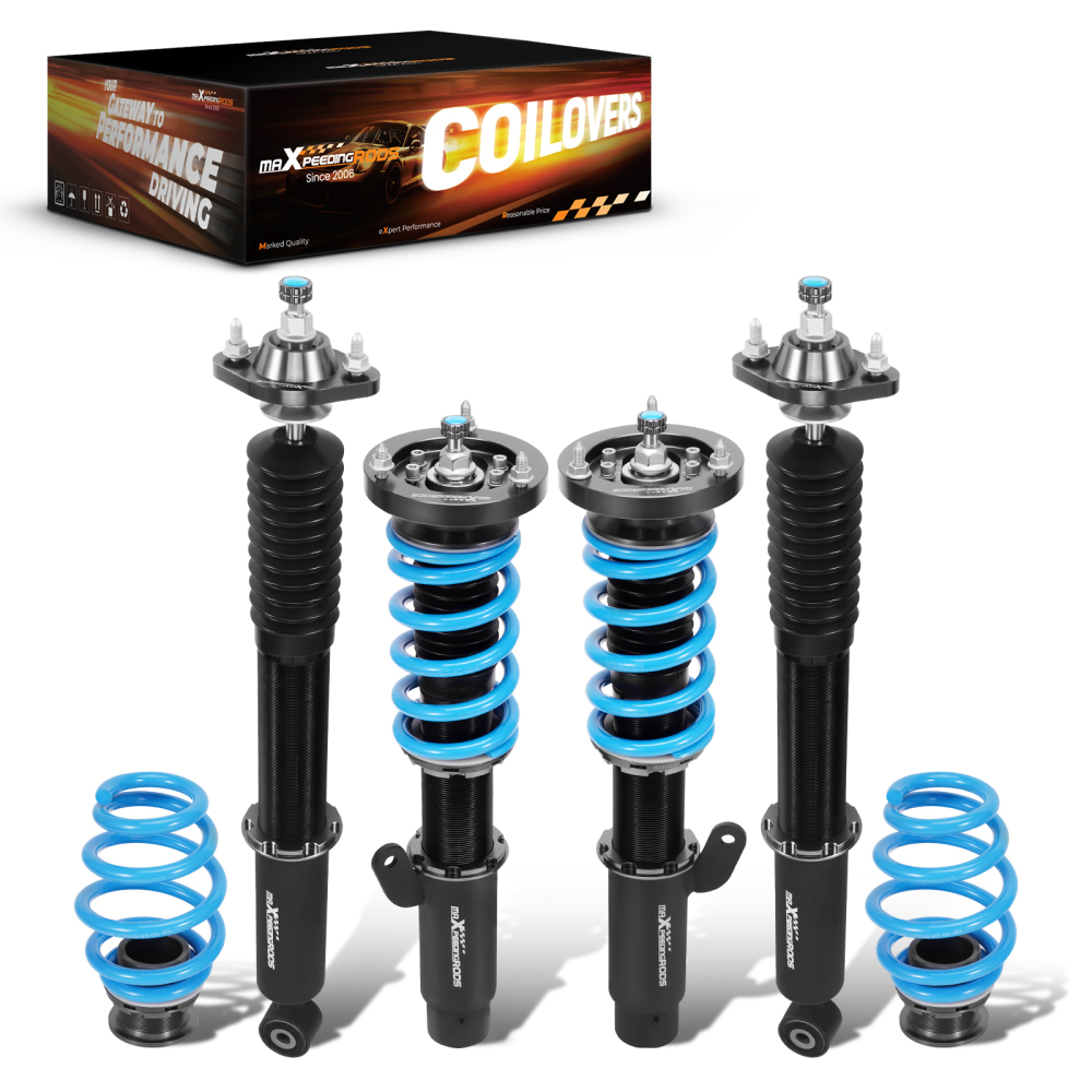 24 Ways Adjustable Damper Spring Coilover Shock Absorbe Kit compatible for BMW E46 3 Series
