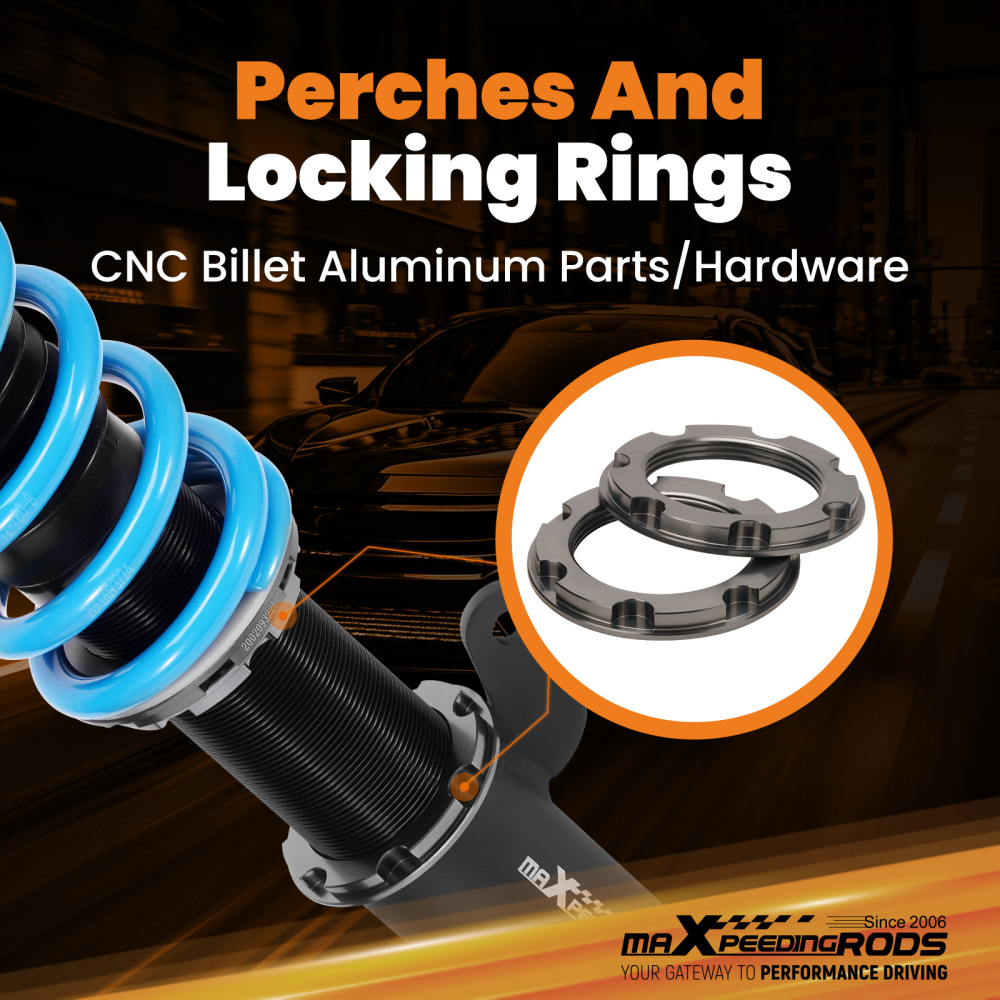 24 Ways Adjustable Damper Spring Coilover Shock Absorbe Kit compatible for BMW E46 3 Series
