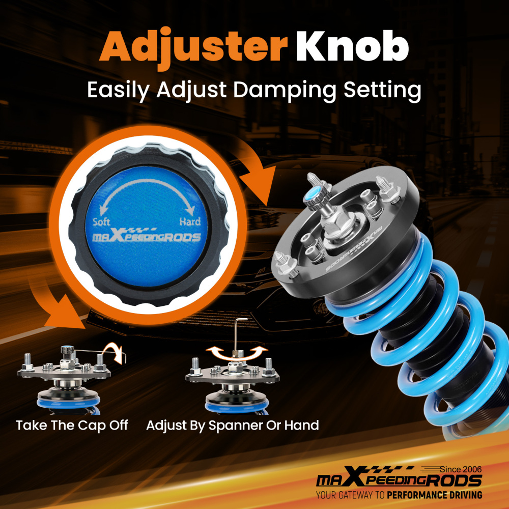 24 Ways Adjustable Damper Spring Coilover Shock Absorbe Kit compatible for BMW E46 3 Series