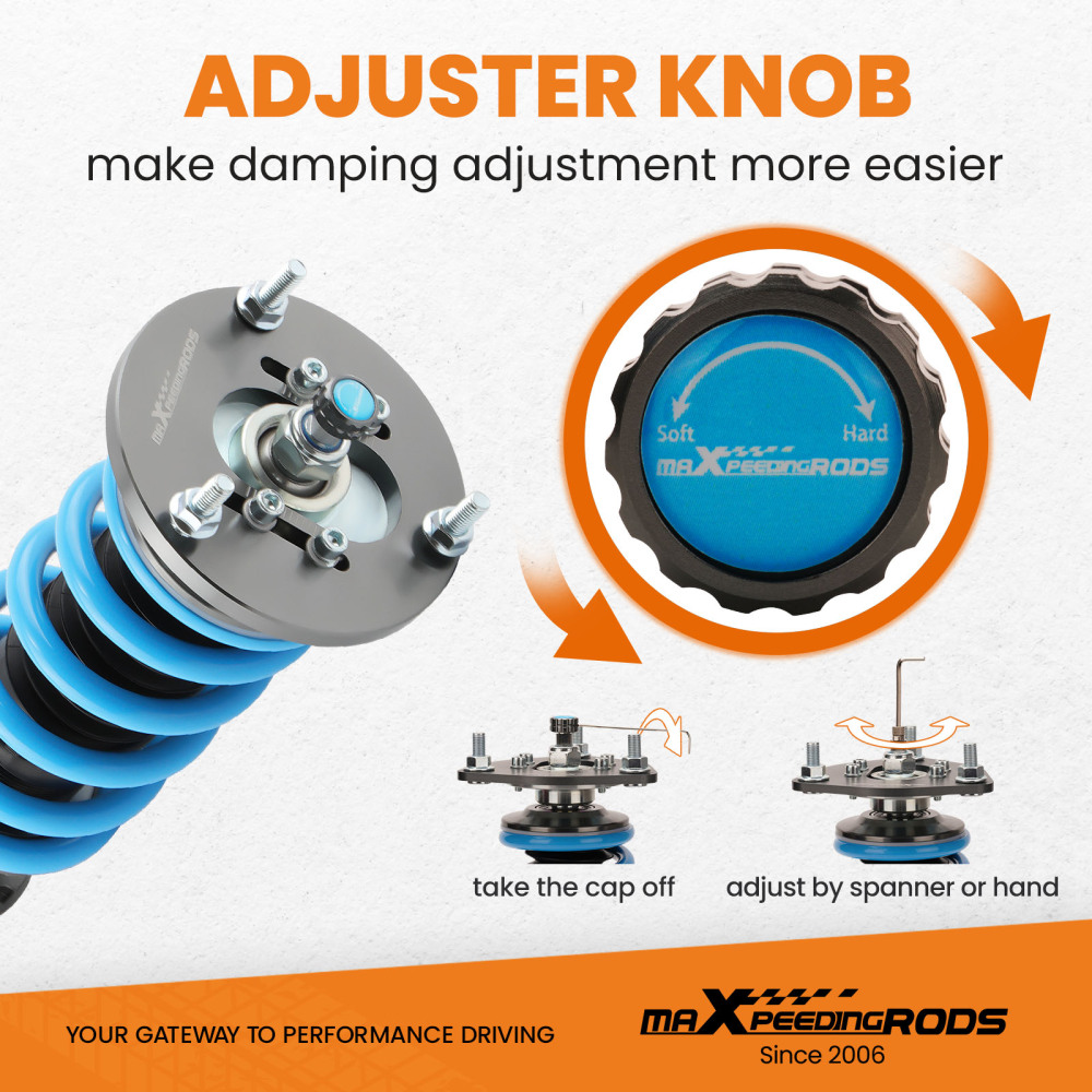 maXpeedingrods Updated Racing Adjustable Coilover Kit Compatible For BMW E46 3-Series Models 98-07 Suspension Struts Lowering Kit