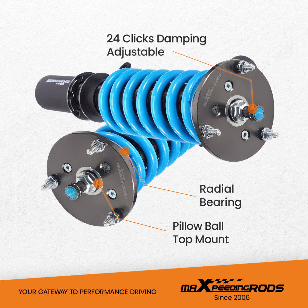 Upgarde T6 Advanced Series Coilovers Suspension Kit compatible for BMW 5 Series E60 520i 528i 550i 2004-2010 Lowering Kit