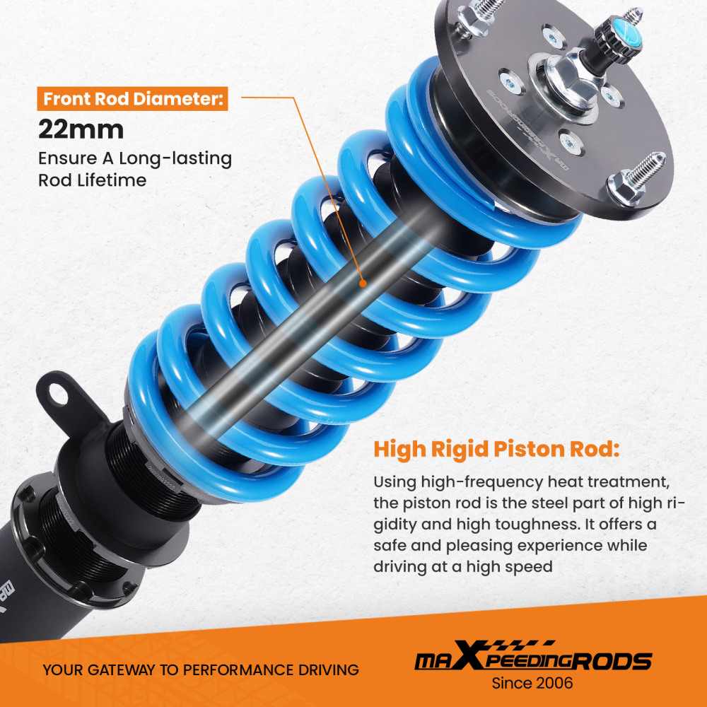 Upgarde T6 Advanced Series Coilovers Suspension Kit compatible for BMW 5 Series E60 520i 528i 550i 2004-2010 Lowering Kit