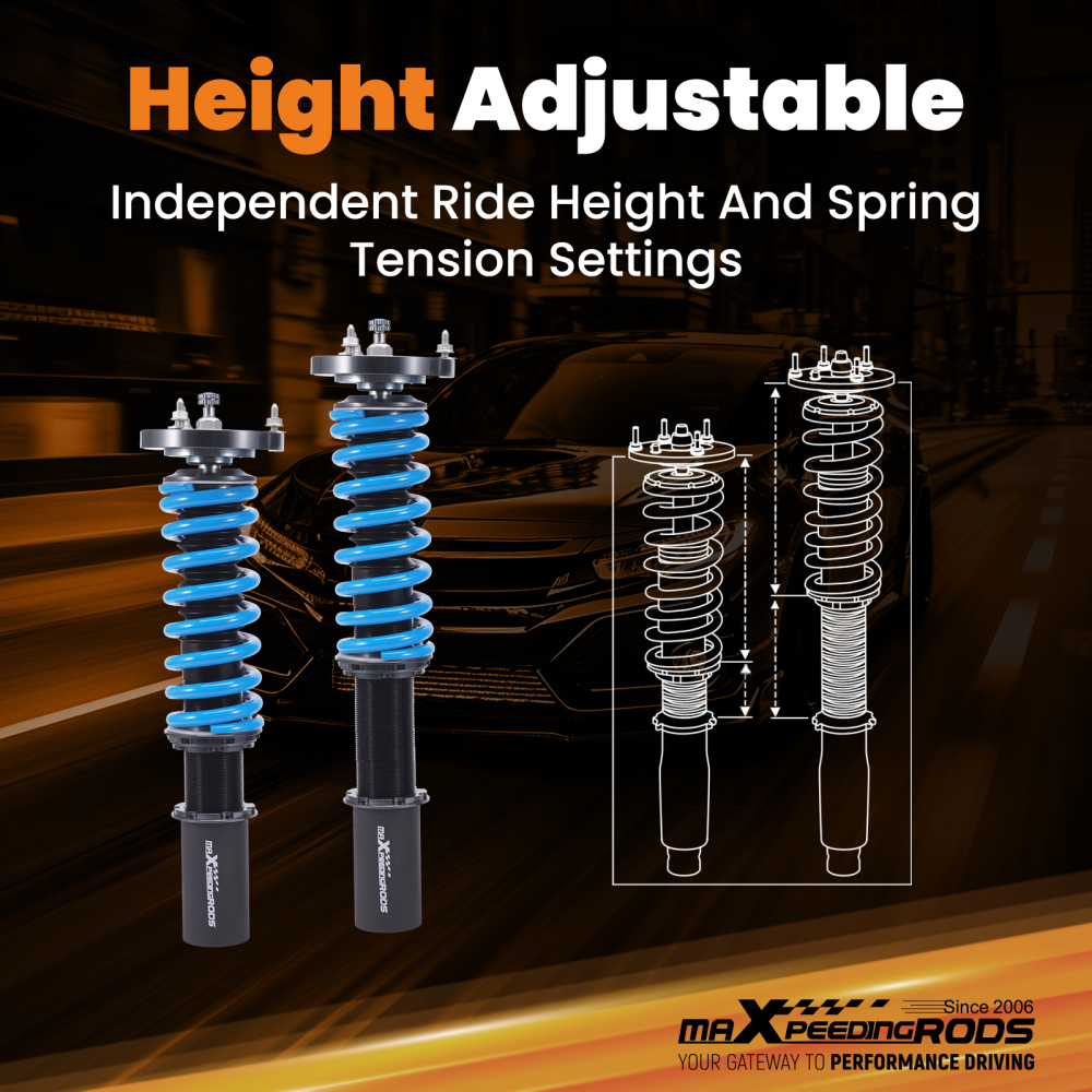 24 Level Adjustable Coilovers Lowering Kit compatible for BMW 6 Series E63E64 2003-2010