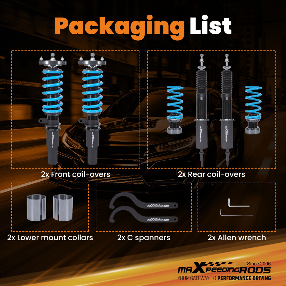 Kit Assetto a Ghiera Ammortizzatori compatibile per BMW E90 E91 Berlina Touring2004-2011