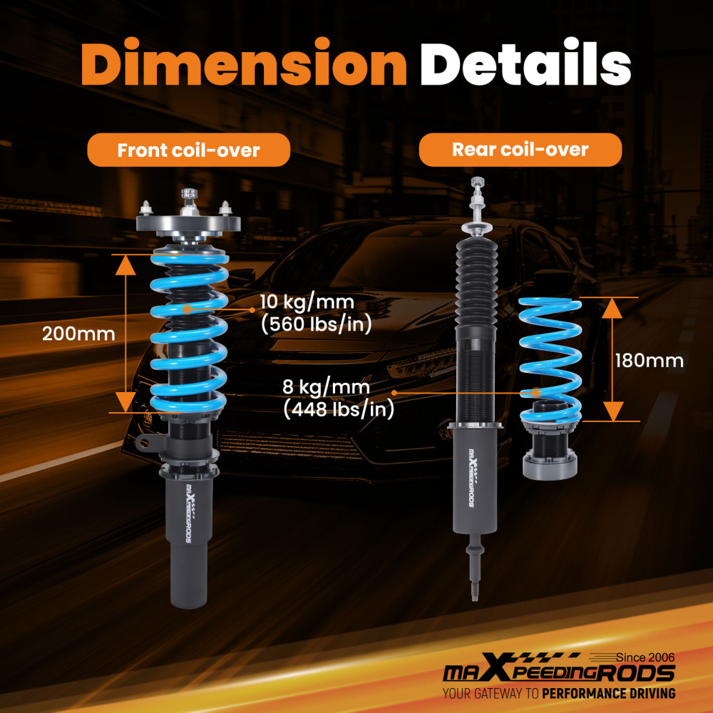 Kit Assetto a Ghiera Ammortizzatori compatibile per BMW E90 E91 Berlina Touring2004-2011