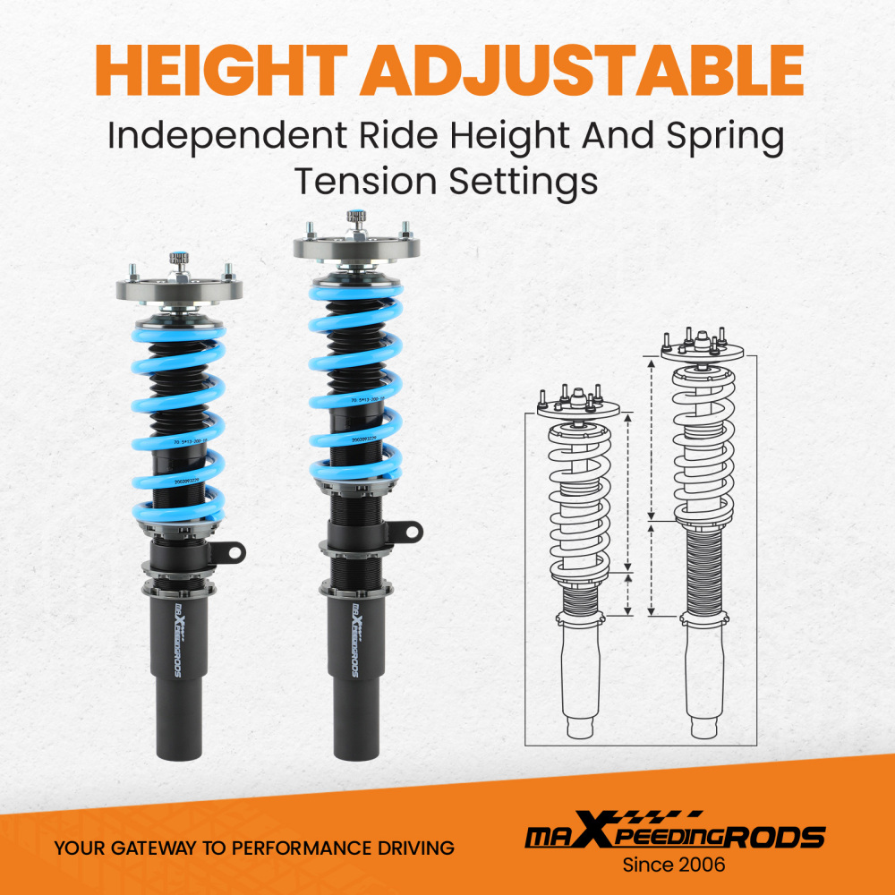 MaXpeedingrods Adjust Damper Coilovers compatible for BMW 3-Series E90 E91 325i 323i 04-11 Lowering Kit