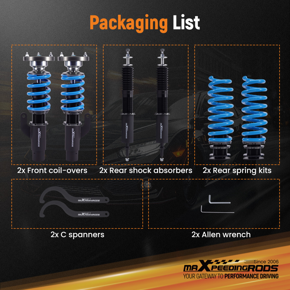 MaXpeedingrods T6 Coilovers Lowering Coils compatible for BMW 3-Series E90 xDrive AWD 06-11 Lowering Kit