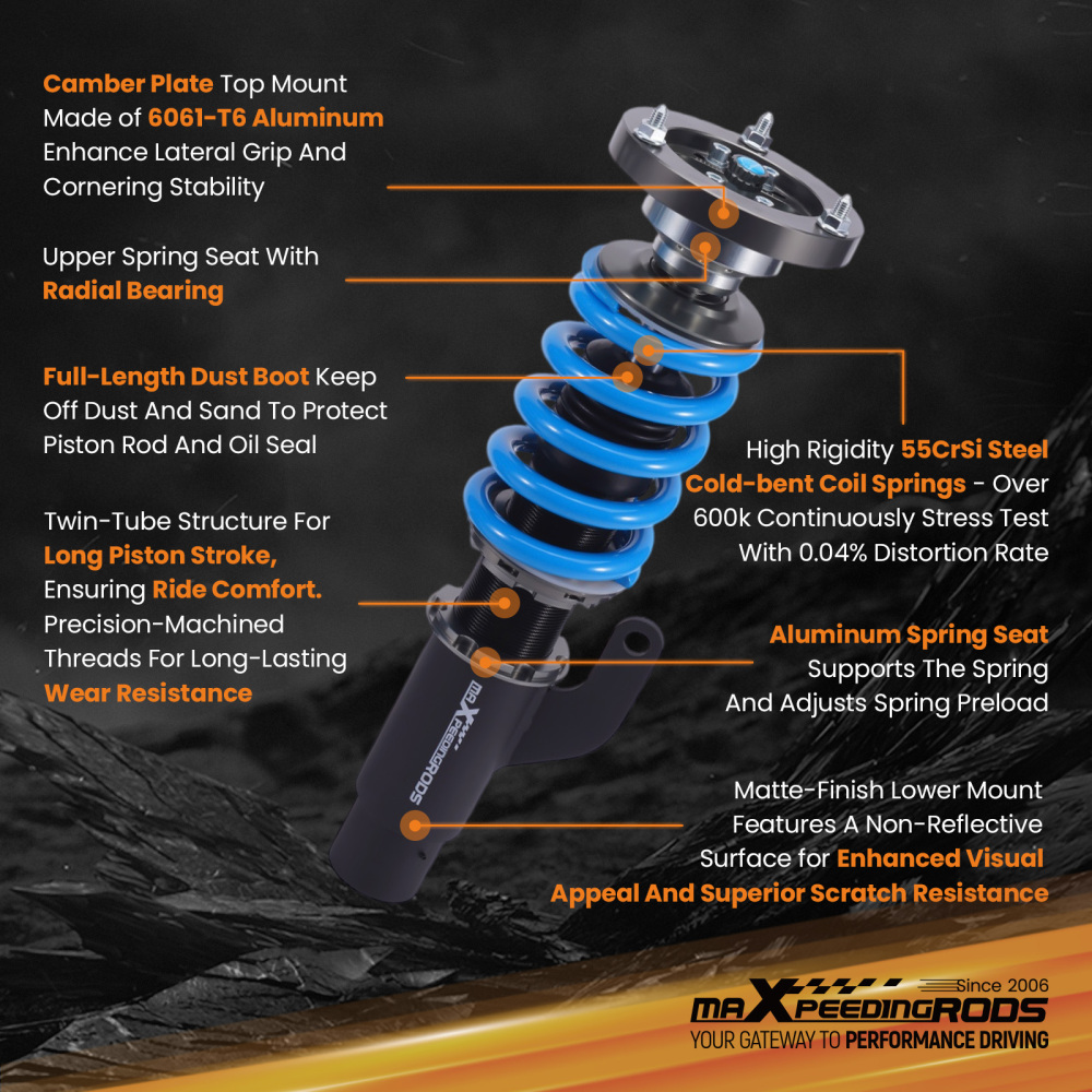 MaXpeedingrods T6 Coilovers Lowering Coils compatible for BMW 3-Series E90 xDrive AWD 06-11 Lowering Kit