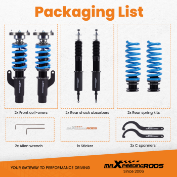 Compatible for BMW 3-SERIES AWD (E90/E92) MaXpeedingrods T6 DAMPER COILOVERS KIT
