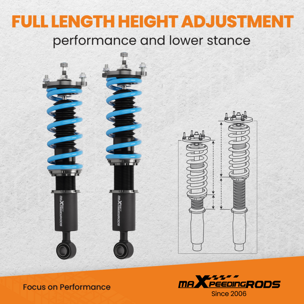 MaXpeedingrods 24-Level Adjustable Coilover Kit compatible for Mitsubishi Eclipse 2000-2005 lowering kit