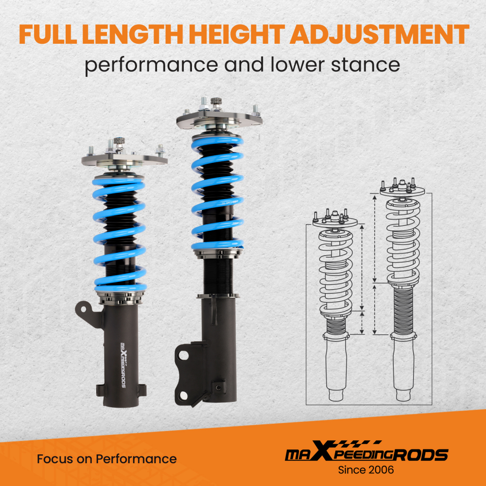 Compatible for Mitsubishi Eclipse 06-12 MaXpeedingrods Racing Coilovers Suspension Lowering Kit
