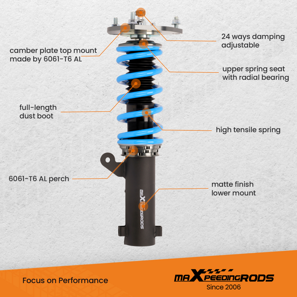 Compatible for Mitsubishi Eclipse 06-12 MaXpeedingrods Racing Coilovers Suspension Lowering Kit