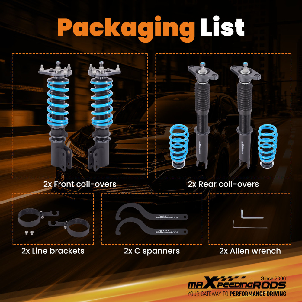 MaXpeedingrods 24 Way Coilover Shock Absorber compatible for Hyundai Elantra HD Sedan 07-10