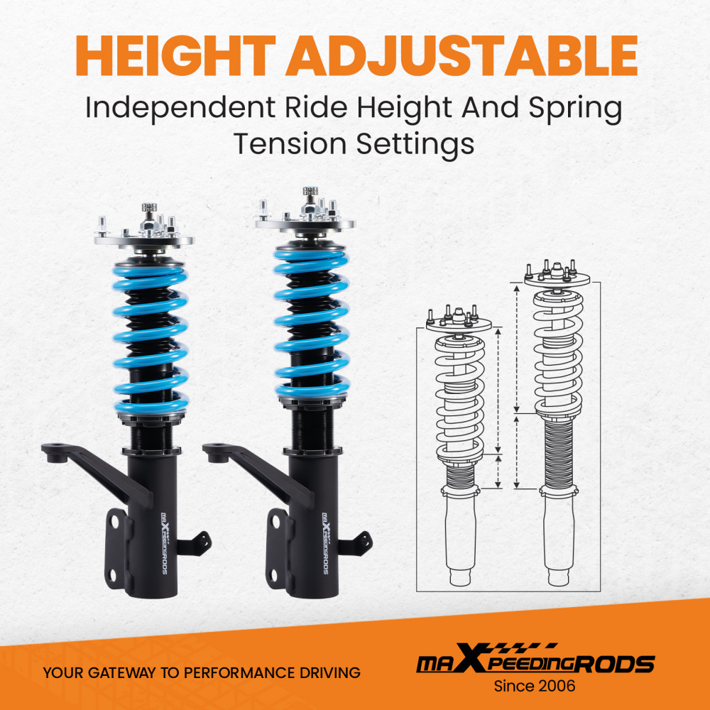 Compatible for Honda Element 2003-2011 24-Step Damper Adjustable Coilover Struts Lowering Kit