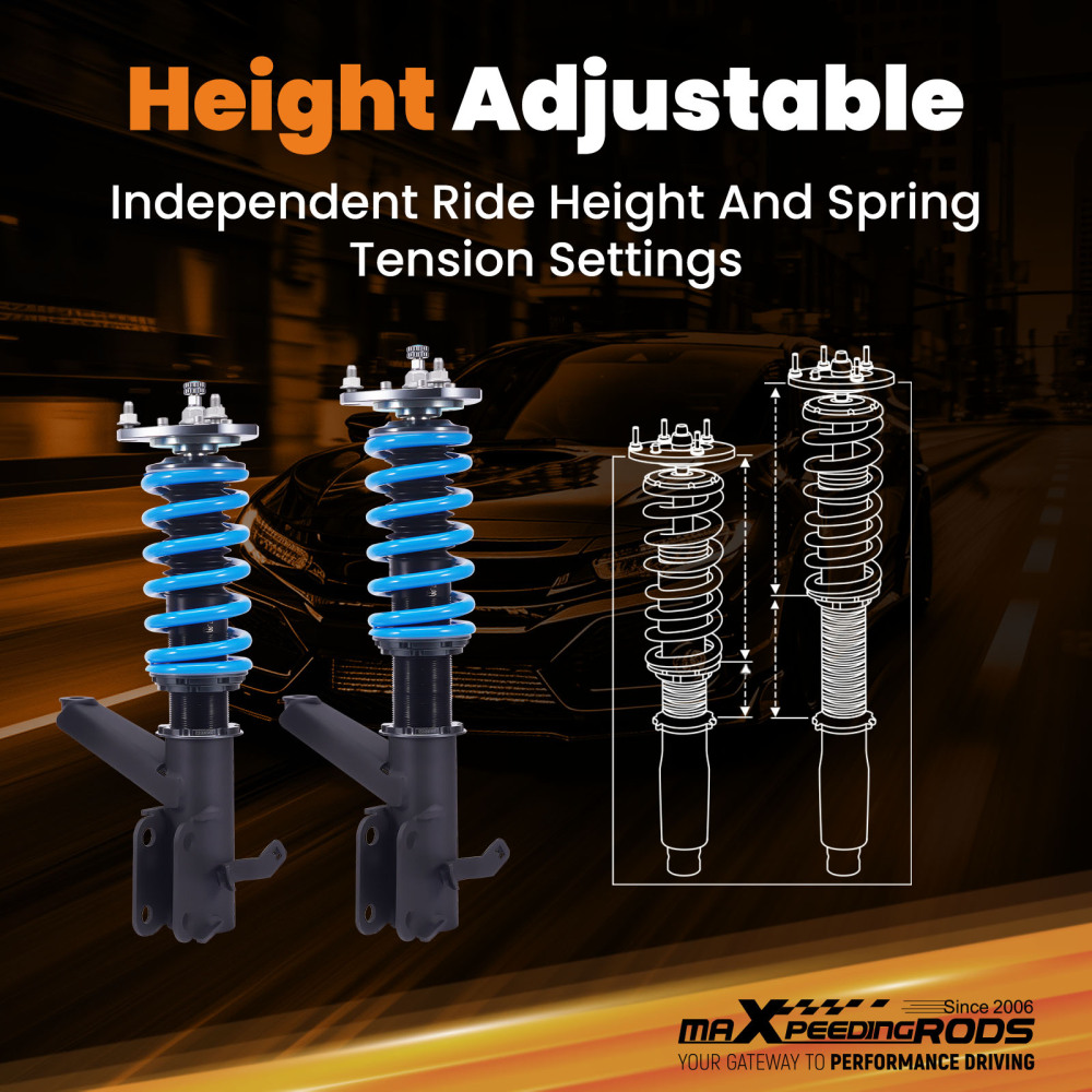 24-Step Damper Adjustable Coilover Struts Kit For Honda Element 2003-2011