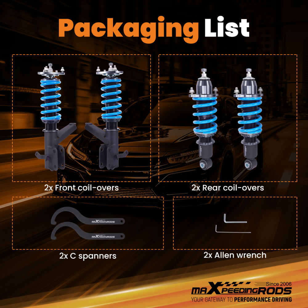 MaXpeedingrods 24 Way Damper Coilover Suspension Kit compatible for Honda Element 2003-2011