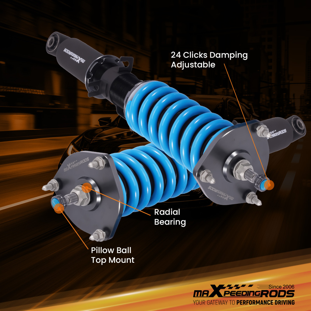 Racing Coilovers Kit 24 Way Damper Strut compatible for Infiniti EX35 EX37 RWD 2008-2013