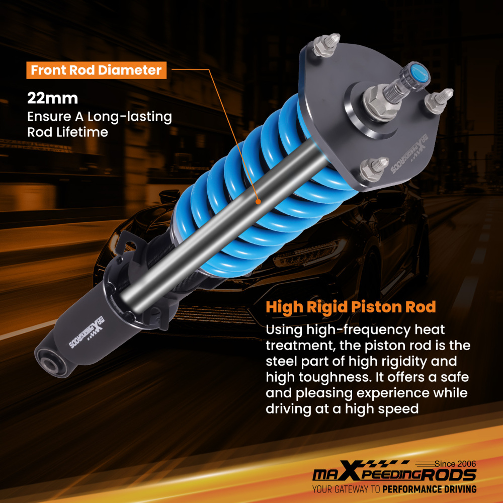 Racing Coilovers Kit 24 Way Damper Strut compatible for Infiniti EX35 EX37 RWD 2008-2013