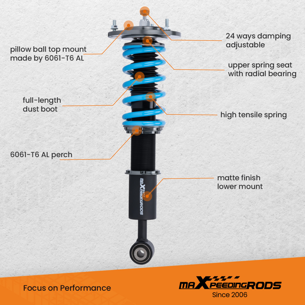 Maxpeedingrods Rear 24 Ways Adj. Coilover Compatible For Ford Explorer 2002-2005 lowering kit