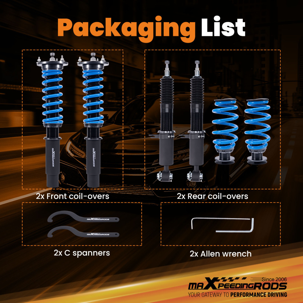 Coilovers 24 Way Adjustable Damper Lowering Kit compatible for BMW X5 (F15)2014-2018