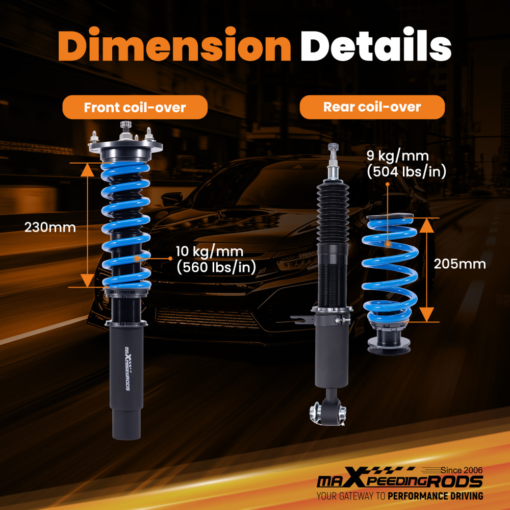 Coilovers 24 Way Adjustable Damper Lowering Kit compatible for BMW X5 (F15)2014-2018