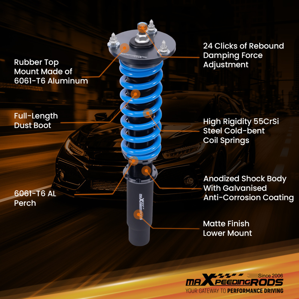 Coilovers 24 Way Adjustable Damper Lowering Kit compatible for BMW X5 (F15)2014-2018