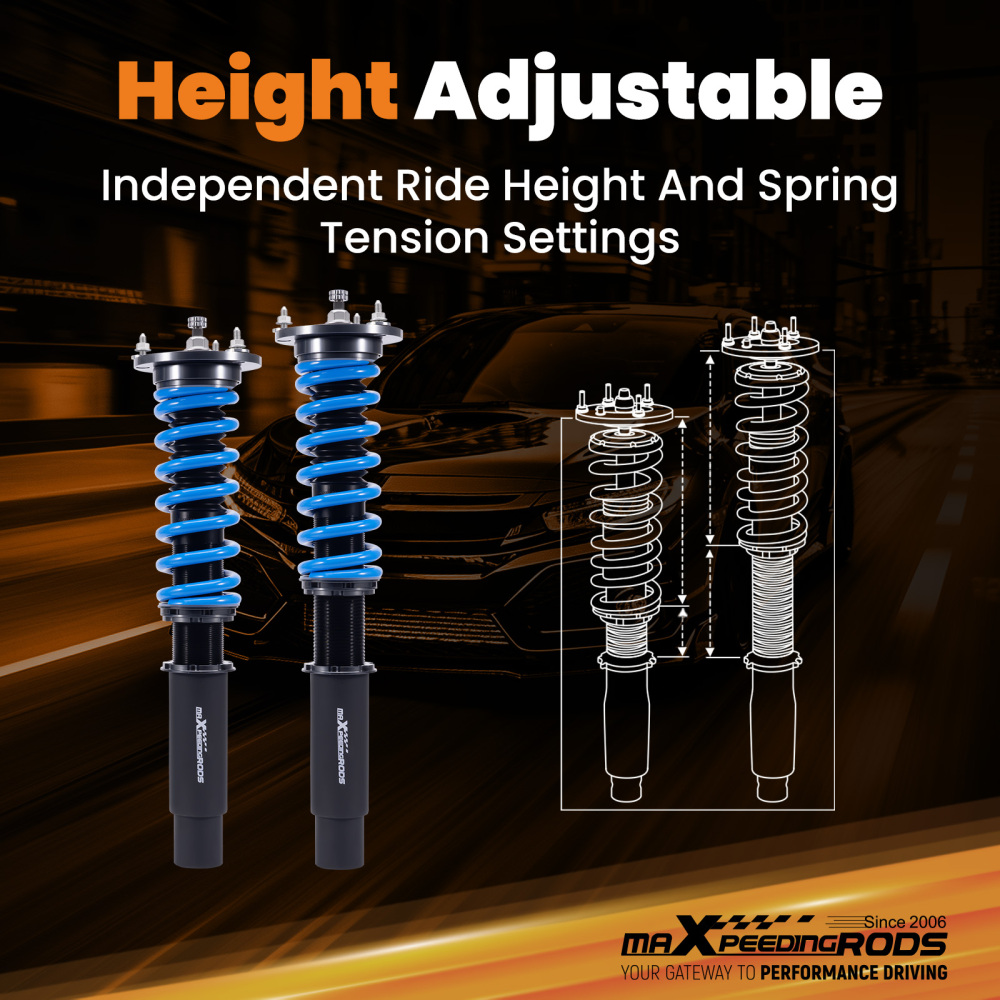 Coilovers 24 Way Adjustable Damper Lowering Kit compatible for BMW X5 (F15)2014-2018