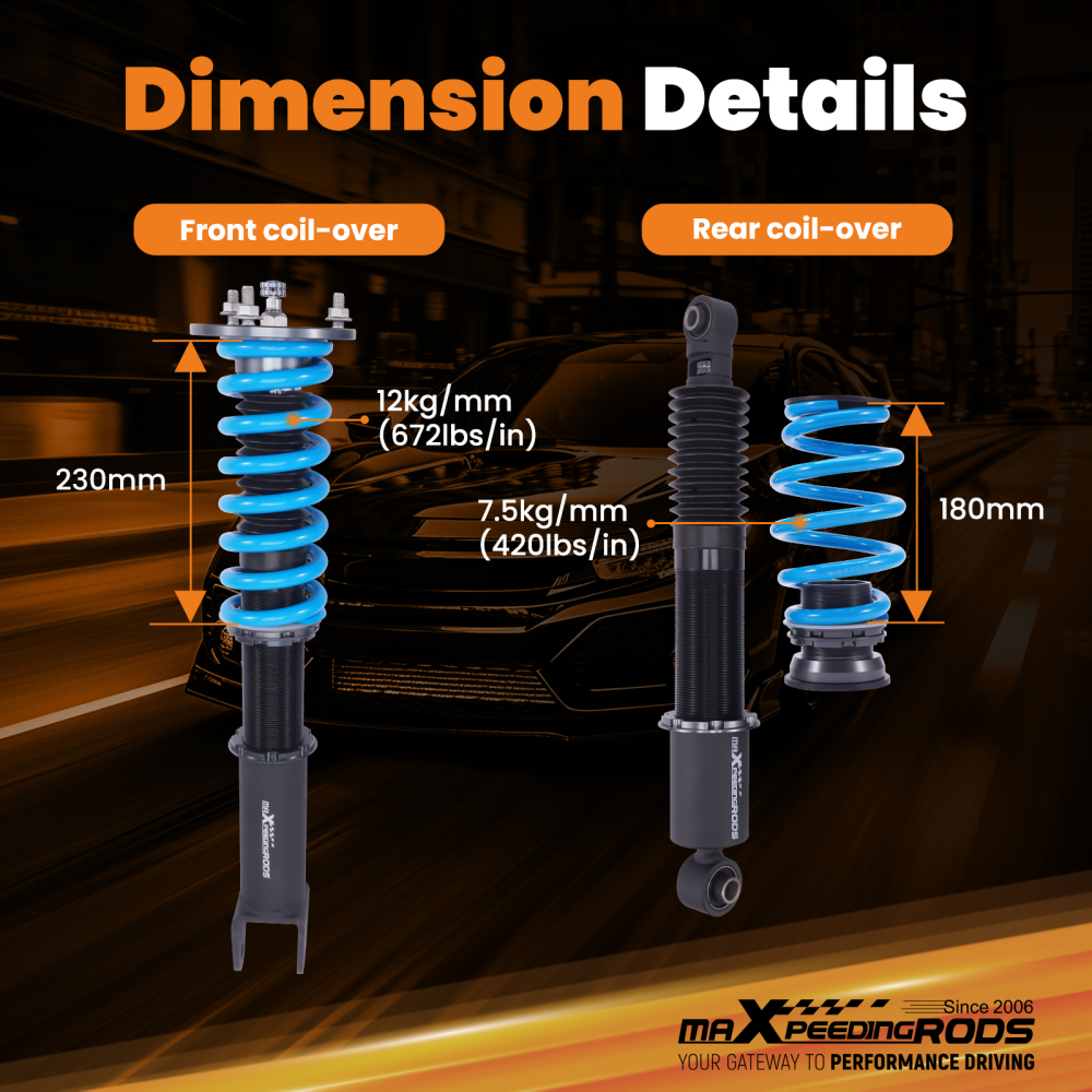 Performance Coilover Suspension Kit compatible for Ford Falcon FG FG X 08-16 24 Way Damping
