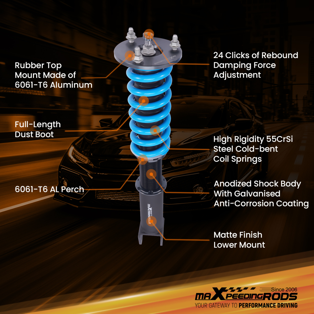 Performance Coilover Suspension Kit compatible for Ford Falcon FG FG X 08-16 24 Way Damping