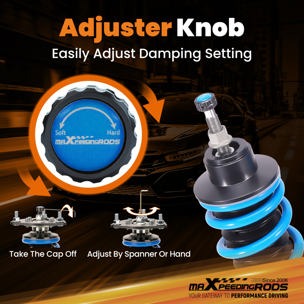 MaXpeedingrods Racing Coilover 24 Way Damper Adjustable compatible for Honda Fit 2009-2014
