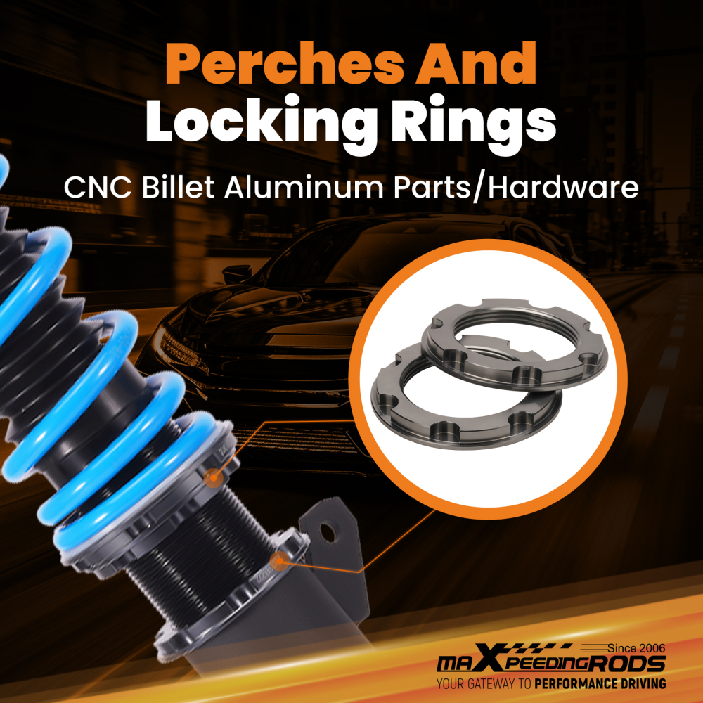 MaXpeedingrods Racing Coilover 24 Way Damper Adjustable compatible for Honda Fit 2009-2014