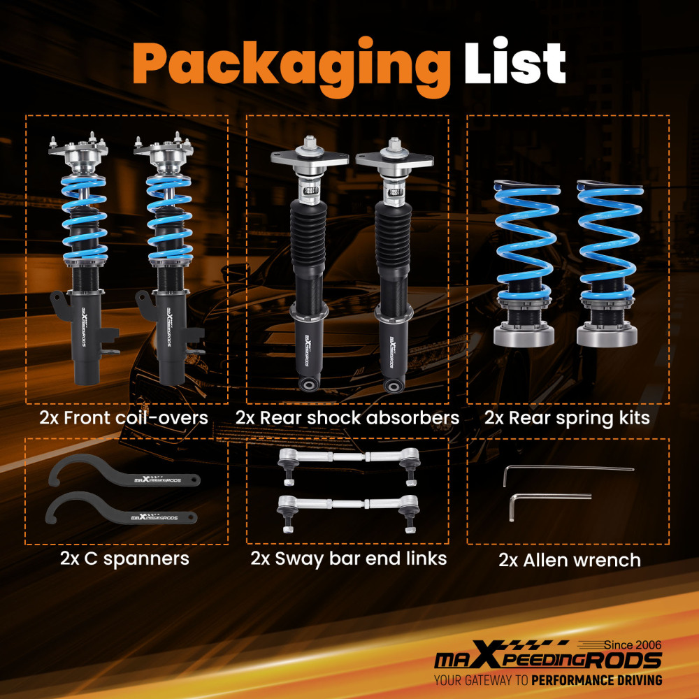 Assetto Regolabile Ghiera compatibile per Ford Focus ST 2013-2018 Focus III MK3 Coilovers