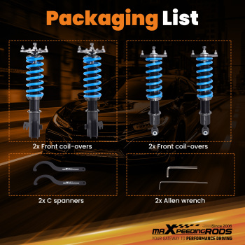 MaXpeedingrods T6 Coilover Lowering Suspension Kit compatible for Subaru Forester 2009-2013