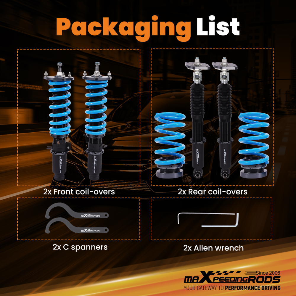 MaXpeedingrods T6 Coilovers 24 Way Suspension compatible for Infiniti FX35/FX37 AWD 09-13