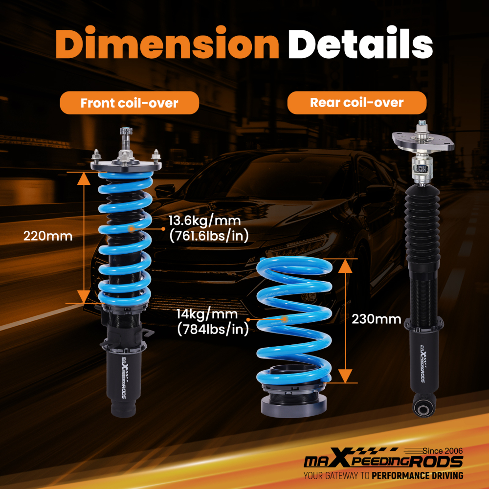 MaXpeedingrods T6 Coilovers 24 Way Suspension compatible for Infiniti FX35/FX37 AWD 09-13