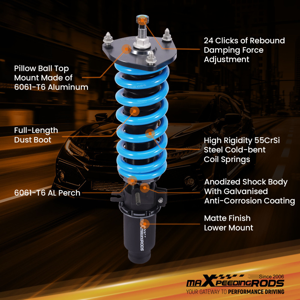 MaXpeedingrods T6 Coilovers 24 Way Suspension compatible for Infiniti FX35/FX37 AWD 09-13