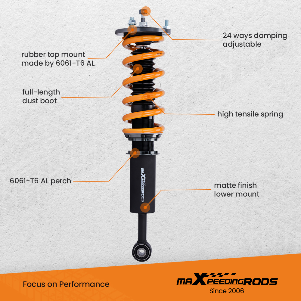 MaXpeedingrods 24 Damper Coilovers Kit compatible for Lexus IS250/IS350 RWD 2006-2013 lowering kit