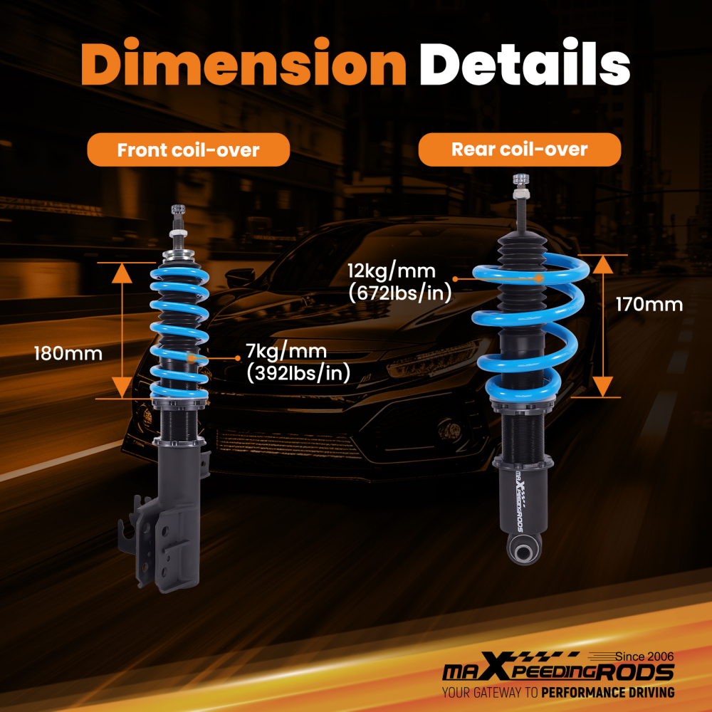 MaXpeedingrods FrontRear Coilover Suspension Kit compatible for Pontiac G8 2008 2009