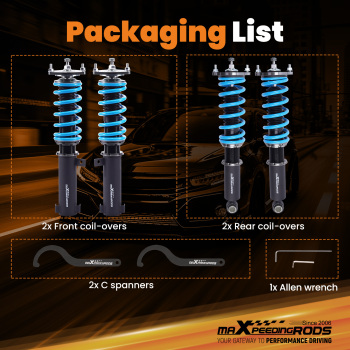 Compatible for Mitsubishi Galant 1999-2003 MaXpeedingrods T6 Coilover Suspension Damper Lowering Kit