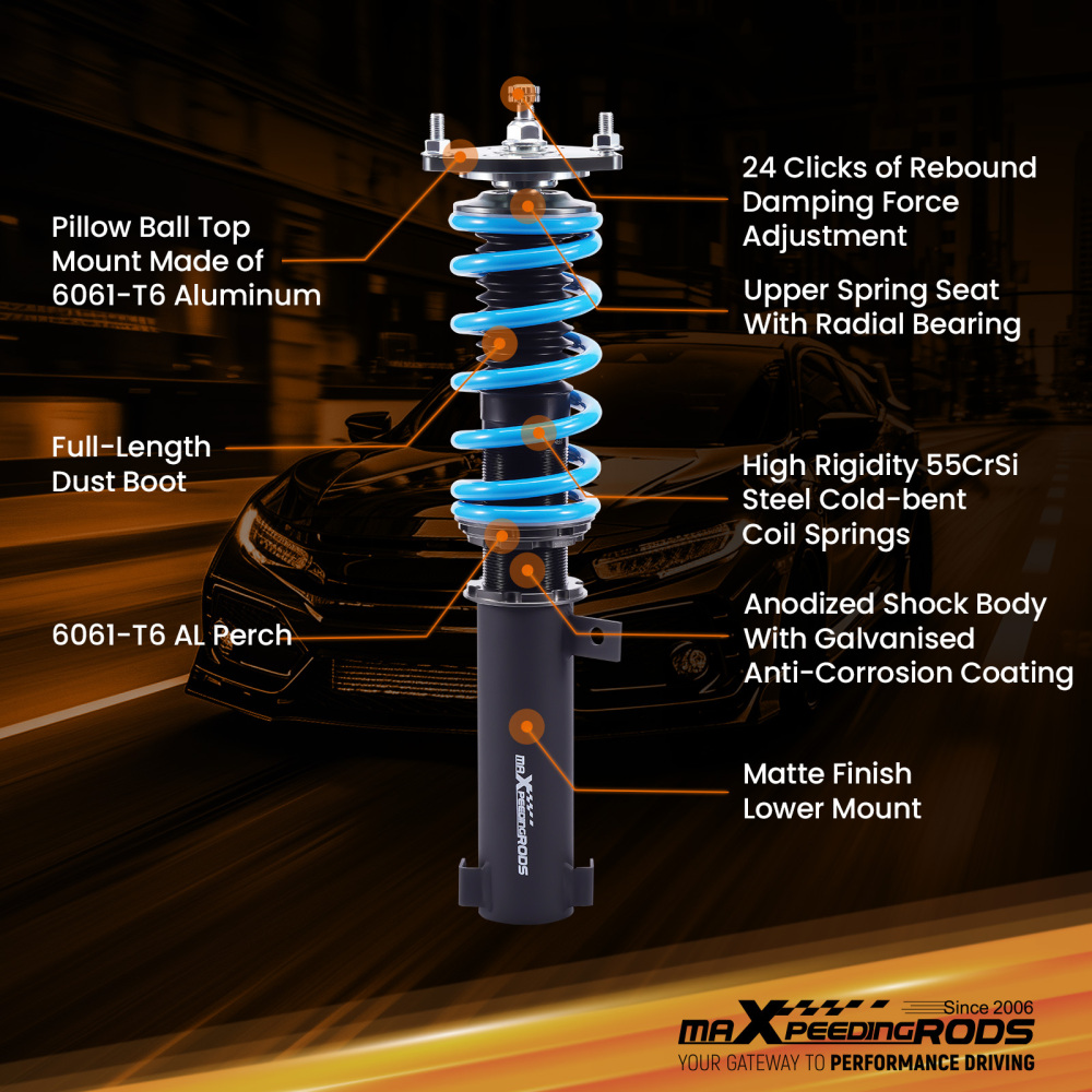 Compatible for Mitsubishi Galant 1999-2003 MaXpeedingrods T6 Coilover Suspension Damper Lowering Kit