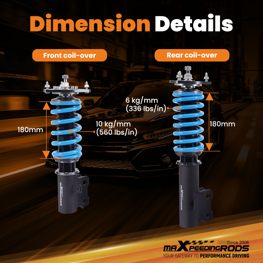 24 Ways Adjustable Damer Coilover compatible for Subaru Impreza WRX GC8 Coilovers Absorber