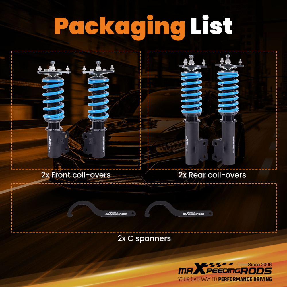 24 Ways Adjustable Damer Coilover compatible for Subaru Impreza WRX GC8 Coilovers Absorber