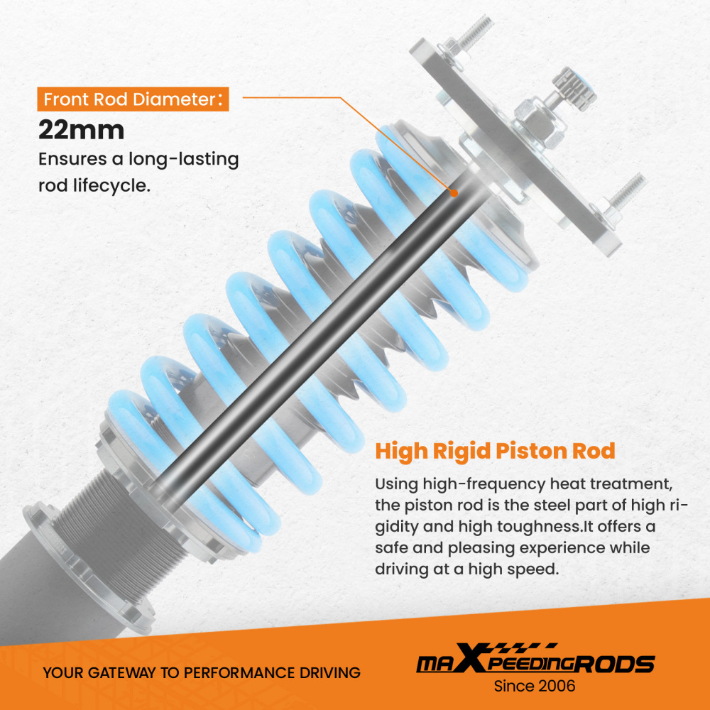 T6 Coilover Struts Spring Shock Absorber Compatible for Subaru Impreza incl. WRX 1992.11-2000.08 SP1 lowering coil-over