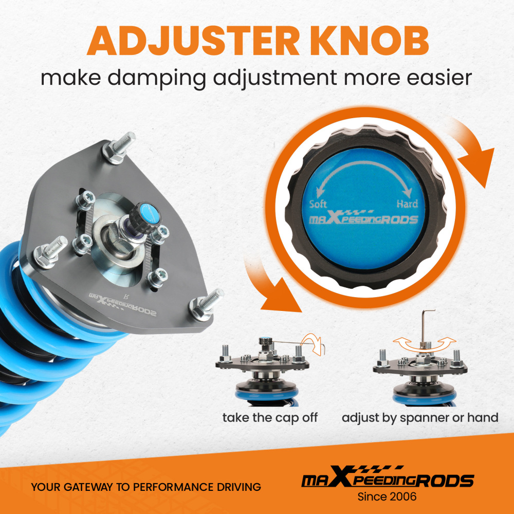 T6 Coilover Struts Spring Shock Absorber Compatible for Subaru Impreza incl. WRX 1992.11-2000.08 SP1 lowering coil-over